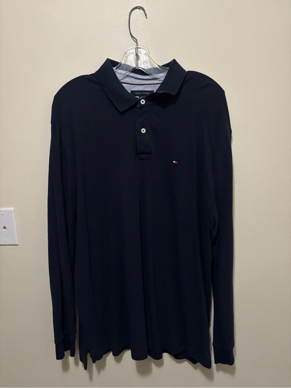 Tommy Hilfiger Long Sleeve Navy Polo XXL